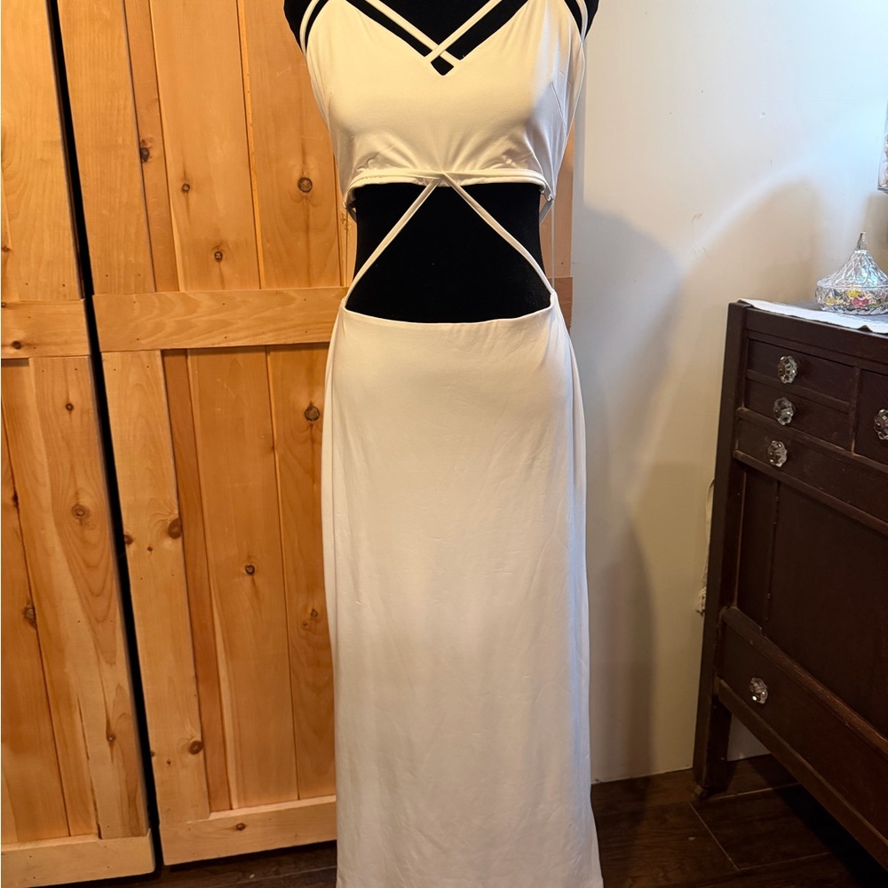 Sexy White Cutout Maxi Dress